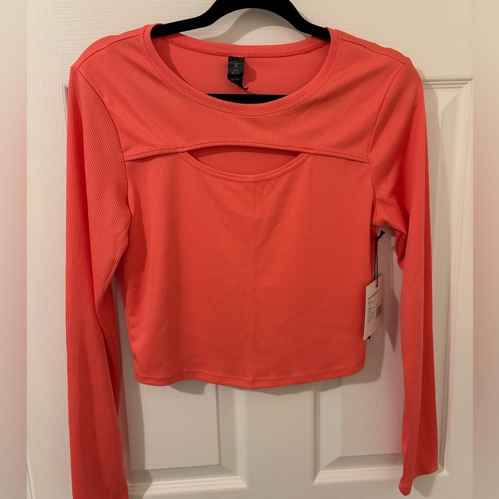 Cycle house cropped coral top